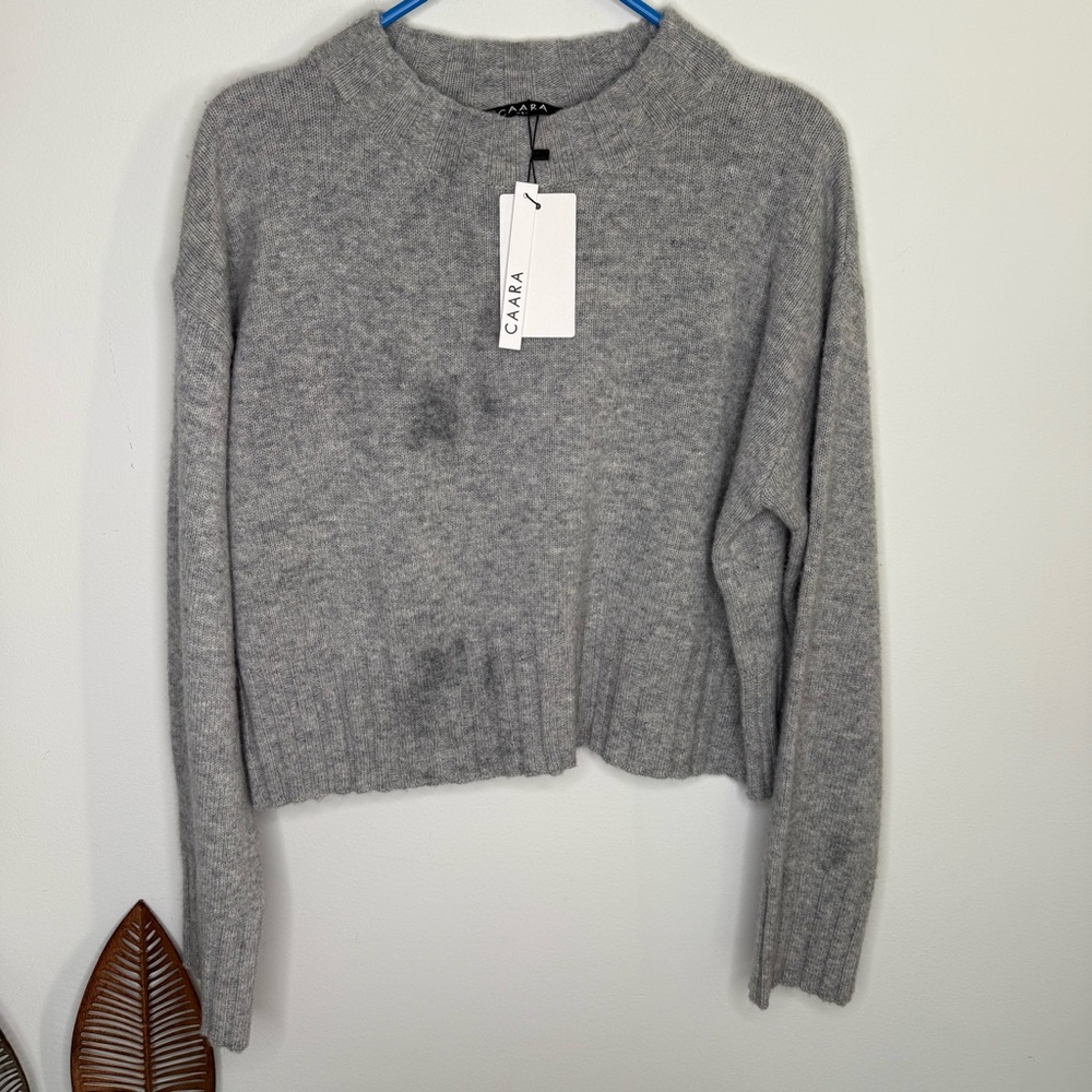 C7 NWT CAARA Perla Merino Wool Ribbed Hem Relaxed Fit Crewneck‎ Neckline Sweater - Picture 8 of 12